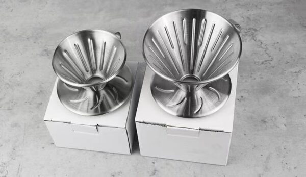 Reusable Cone Coffee Filter Coffee Dripper Stainless Stainless Steel Pour Over Coffee Maker with Handle - Image 3