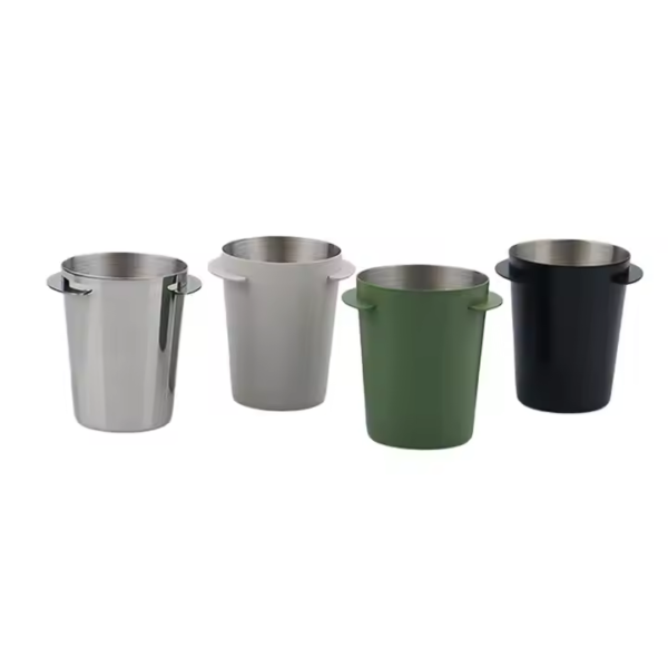 51/53/58mm Coffee Dosing Cup Stainless Steel Powder Receive Cups Black Silver Green White Espresso Portafilter Dosing Cup