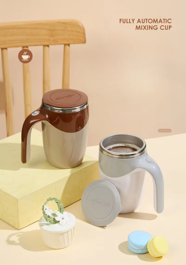 Battery USB Rechargeable Coffee Cup Self Stirring Mug Mixing Coffee Cup Automatic Magnetic Mug Stainless Vacuum Coffee Cup - Image 6