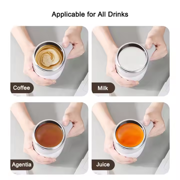 Battery USB Rechargeable Coffee Cup Self Stirring Mug Mixing Coffee Cup Automatic Magnetic Mug Stainless Vacuum Coffee Cup - Image 4
