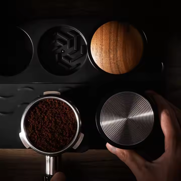 51mm 53mm 58.35mm Walnut Cap Gravity Force Stainless Steel Espresso Coffee Tamper and Distributor - Image 6