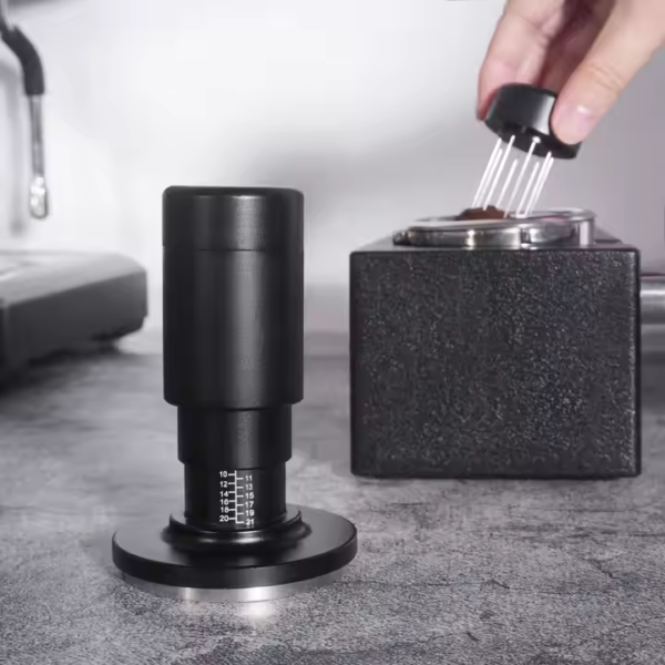 2 in 1 Constant Pressure Tamper 51mm 53mm 58mm Adjustable Height Barista Tools Espresso Coffee Tamper with WDT Tool - Image 4