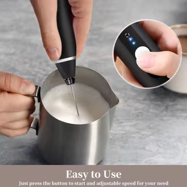 Kitchen Rechargeable Stainless Steel Hand Mixer Egg Beater Milk Frother Handheld Matcha Electric Whisk for Coffee - Image 4
