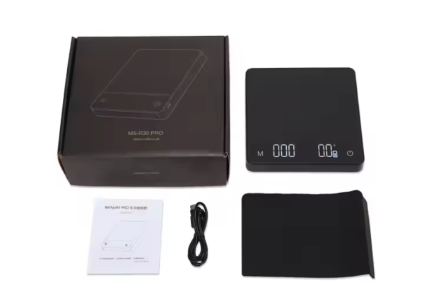 5kg 0.1g USB Charged Digital Scale with Auto Tare & Timer Free Logo Print for Baking and Coffee - Image 4