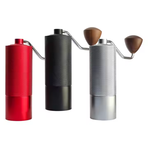 Al-Alloy Body 420 Stainless Steel Burr Homeuse Espresso Mini Small Hand Mill Portable Manual Coffee Grinder with Wood Handle