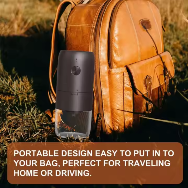 Portable One Touch Electric Spice Coffee Bean Grinder Clean Brush Type-C Charging Electric Adjustable Coarseness Ceramic Burrs - Image 2