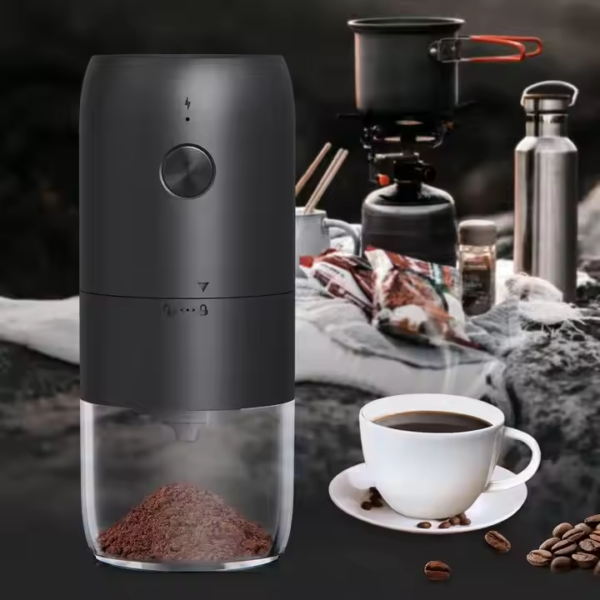 Portable One Touch Electric Spice Coffee Bean Grinder Clean Brush Type-C Charging Electric Adjustable Coarseness Ceramic Burrs - Image 5