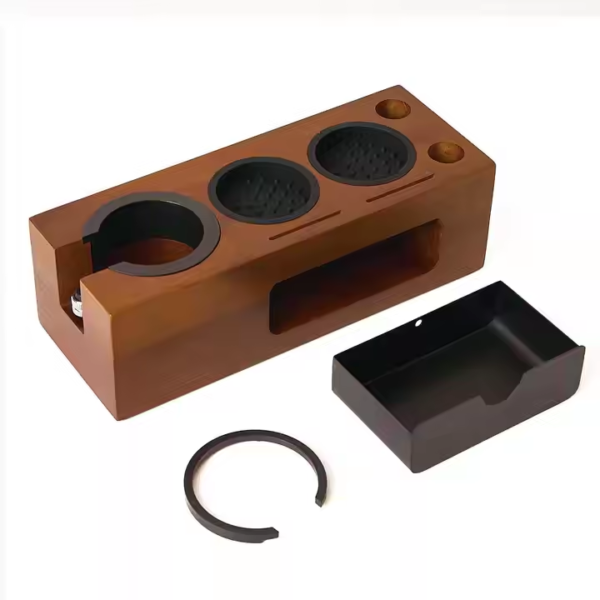 Espresso Tamping Station Tamper Box, 8 in 1 Espresso Knock Box and Tamp Station Coffee Organizer Box