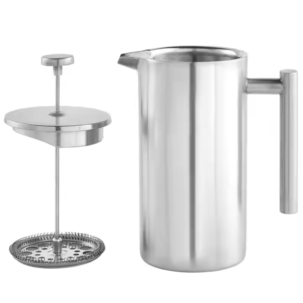 34Oz Double Wall Insulated Stainless Steel French Press Coffee Maker 4-Level Filtration System 2 Extra Filters Includes Glass - Image 2