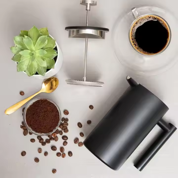New Product Lfgb 3 Part Stainless Steel Plunger French Coffee Press Matte Black Coffee Maker - Image 3