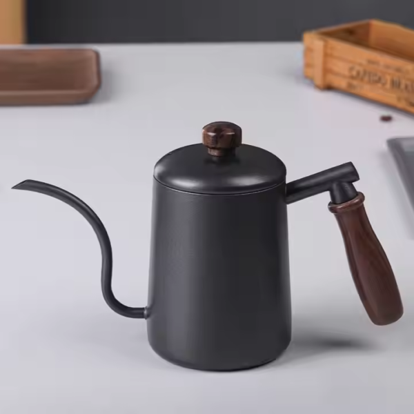 Barista 60 Coffee Tea Pot Goose Neck Swan Neck Thin Mouth Coffee Maker Kettle Barista 60 Coffee Tea Pot Goose Neck Swan Neck Thin Mouth Coffee Maker Kettle 304 Stainless Steel Black Metal Support with Lid304 Stainless Steel Black Metal Support with Lid - Image 6