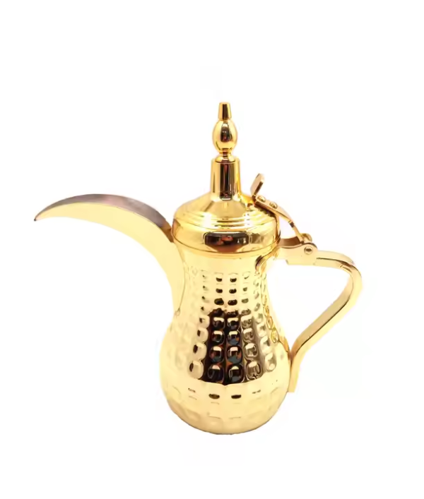 High Quality Arabic Gold Silver Teapot 12oz/22oz/26oz Stainless Steel Dallah Coffee Pot - Image 2