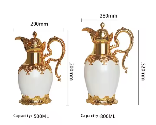 500ML 800ML Metal Body Glass Liner Coffee Thermos Vacuum Flask Two Carafe Piece Tea Pot Keep Water Cold and Hot for 24 Hours - Image 6
