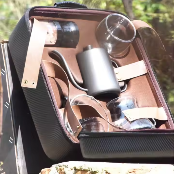 Travel Drip Coffee Set 8 Pcs Gift Manual Grinder Dripper Kettle Pot Coffee Accessories for Barista Stander - Image 3
