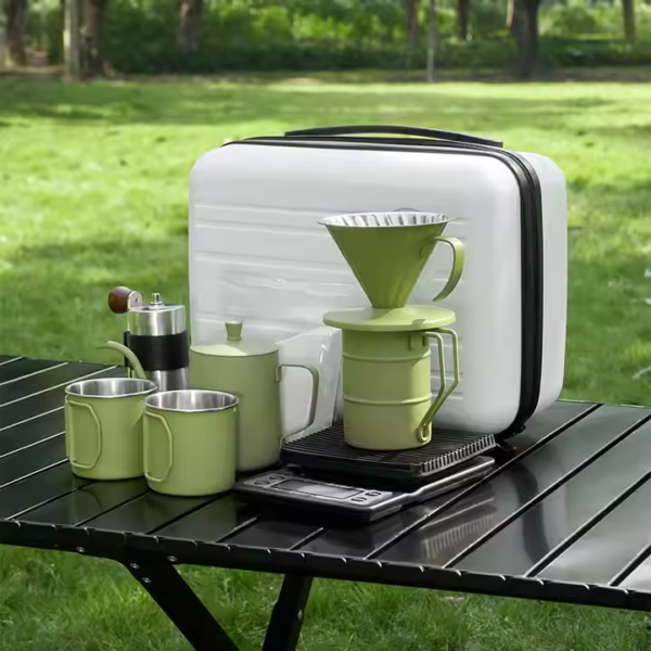 8 in 1 Coffee Gift Set Coffee Dripper & Server Camping Pour Over Coffee Maker Set of Portable Travel Bag - Image 6