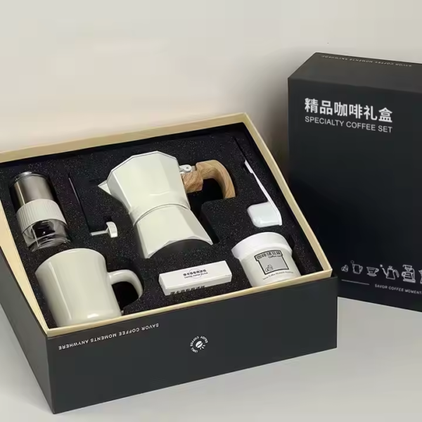 Luxury Hand Coffee Grinder Mocha Pot Coffee Maker Gift Set