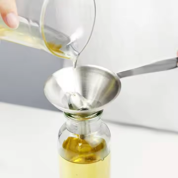 Mini Stainless Steel Funnel 3-piece Set Household Small Caliber Funnel Soy Sauce Wine Multi-functional Oil Leakage Tool - Image 4