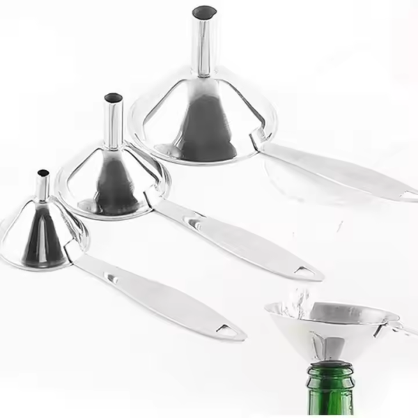 Mini Stainless Steel Funnel 3-piece Set Household Small Caliber Funnel Soy Sauce Wine Multi-functional Oil Leakage Tool - Image 5