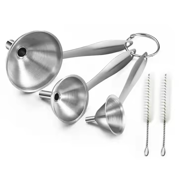Mini Stainless Steel Funnel 3-piece Set Household Small Caliber Funnel Soy Sauce Wine Multi-functional Oil Leakage Tool - Image 6
