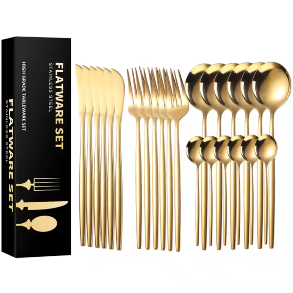 Wholesale 1010 Stainless Steel Tableware Set 24 Piece Set Household Tableware Knife Fork Spoon Set
