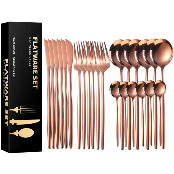 Wholesale 1010 Stainless Steel Tableware Set 24 Piece Set Household Tableware Knife Fork Spoon Set - Image 4