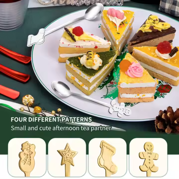 Modern Design Christmas Gift Set Factory Wholesale Metal Cutlery With Snowman Tree Teaspoon Coffee Spoon Children's Dinnerware - Image 5