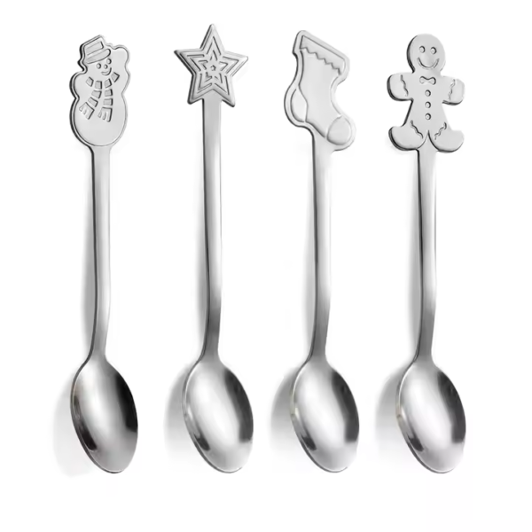 Modern Design Christmas Gift Set Factory Wholesale Metal Cutlery With Snowman Tree Teaspoon Coffee Spoon Children's Dinnerware - Image 6