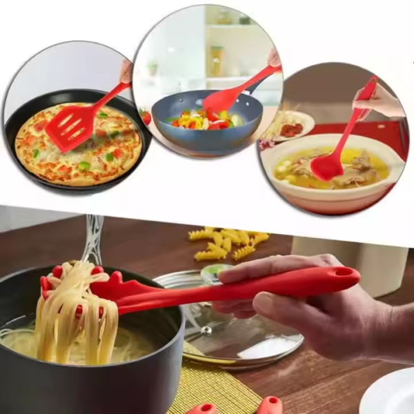 HOT Selling Home and Kitchen Accessories 5Pcs Heat Resistant Food Silicone Kitchen Utensils Cooking Spatula Set - Image 3