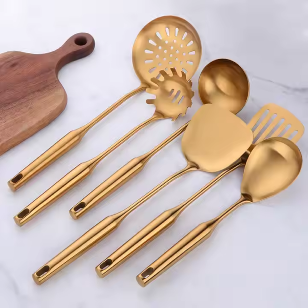 Hot Series Upmarket Chinese Style Kitchenware Golden Copper Metal Cookware Set - Image 2