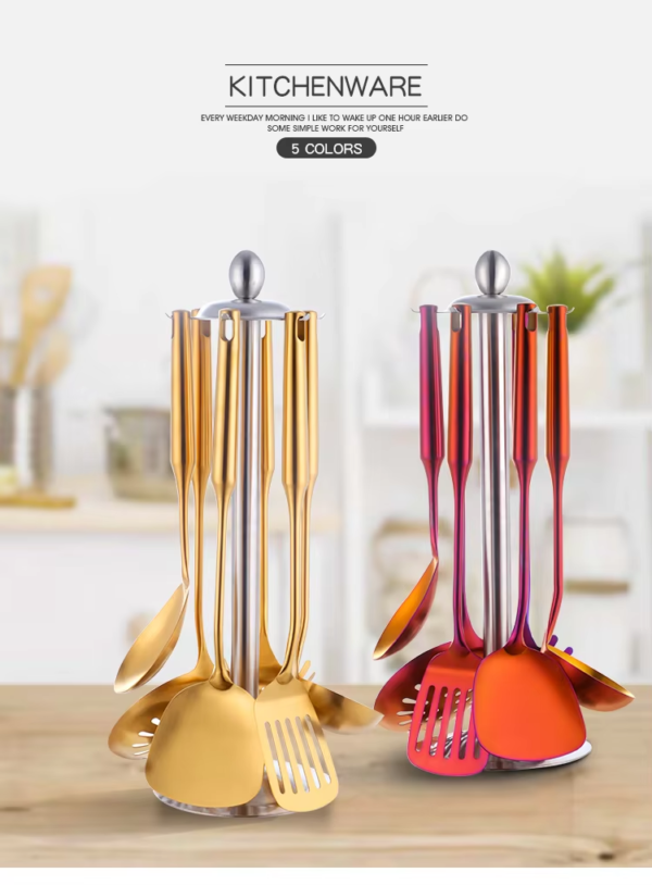 Hot Series Upmarket Chinese Style Kitchenware Golden Copper Metal Cookware Set - Image 3