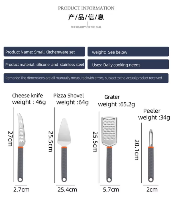 Stainless Steel Tools Cooking Kitchen Utensils Set Spoon Whisk Grater Kitchen Gadgets Set Nonstick Cookware - Image 5