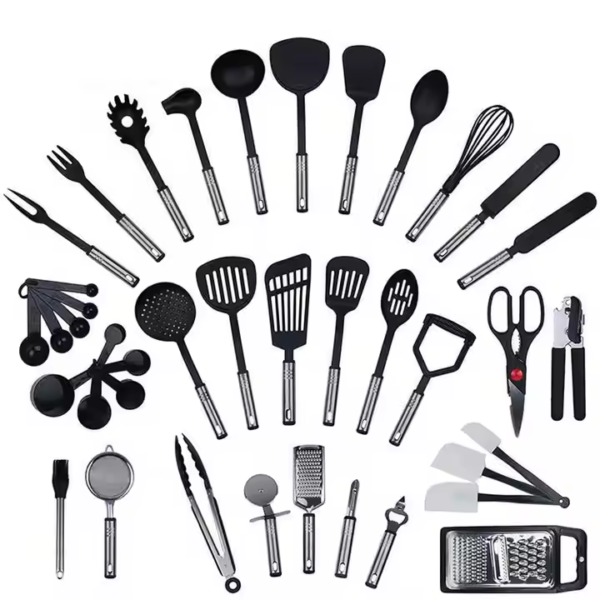 Hot Selling on 40 Piece New Innovation Black Nylon Kitchen Cooking Utensils Set