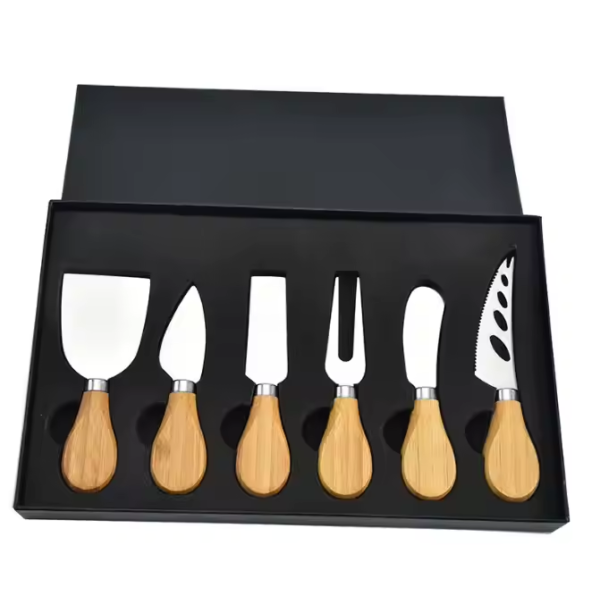 Cheese Cutter With Wood Handles 6-Piece Cheese Knives Set