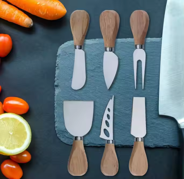 Cheese Cutter With Wood Handles 6-Piece Cheese Knives Set - Image 3