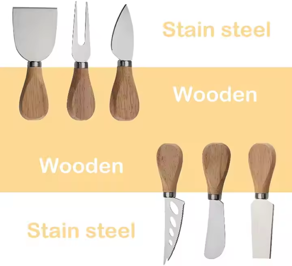 Cheese Cutter With Wood Handles 6-Piece Cheese Knives Set - Image 4