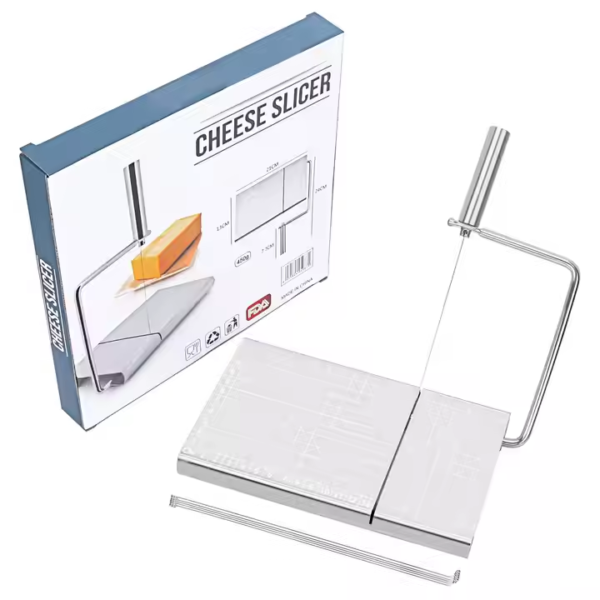 Wire Cheese Slicer Stainless Steel Wire Cutter with Serving Board for Hard and Semi Wire Butter Cutter
