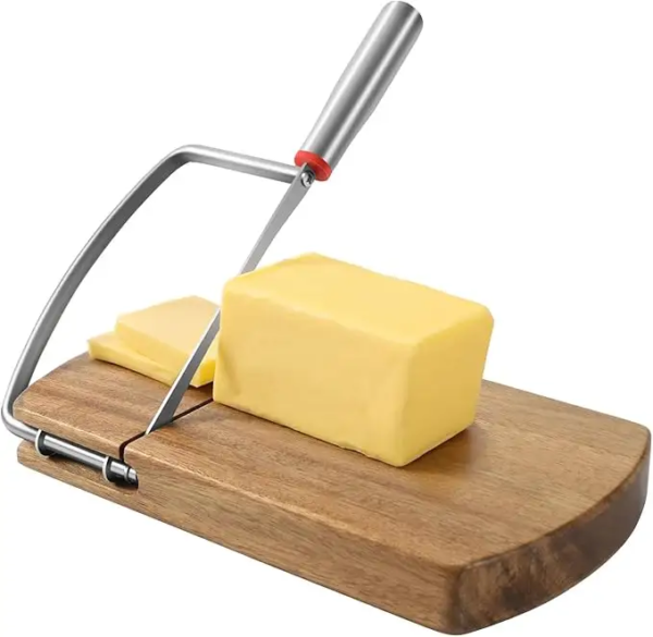 High Quality Multipurpose Cheese Slicer Cutter Acacia Wood Cheese Slicers Board with Blade for Block Cheese Effortless Slicing