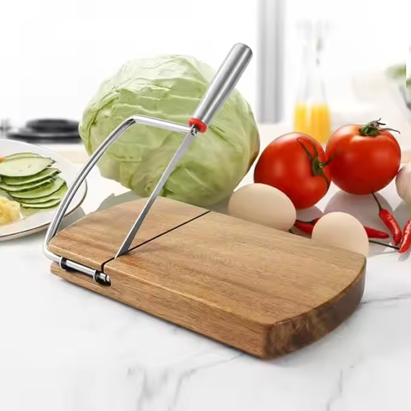 High Quality Multipurpose Cheese Slicer Cutter Acacia Wood Cheese Slicers Board with Blade for Block Cheese Effortless Slicing - Image 6