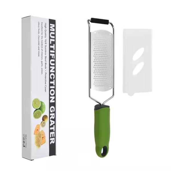 304 Stainless Steel Manual Grater Wide Plate Multifunctional Cheese Lemon Ginger Garlic Onion Vegetables Fruits Kitchen Tool - Image 4
