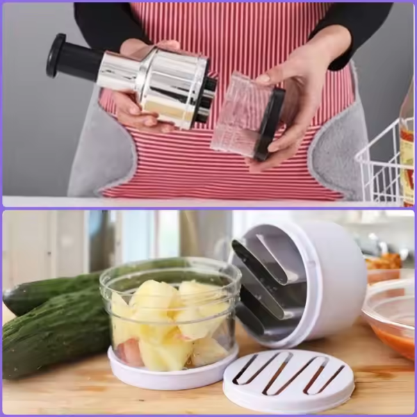 Food Chopper Manual Hand Vegetable Chopper Cutter Dishwasher Safe Slap Onion Chopper for Veggies Onions Garlic Nuts Salads - Image 5