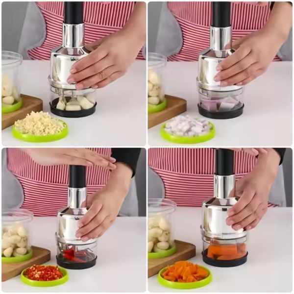 Food Chopper Manual Hand Vegetable Chopper Cutter Dishwasher Safe Slap Onion Chopper for Veggies Onions Garlic Nuts Salads - Image 6