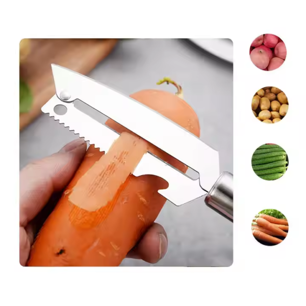 Multifunction Kitchen Vegetable Peeler Stainless Steel Food Carrot Potato Peeler Bottle Opener Fish Scale Peeler - Image 2