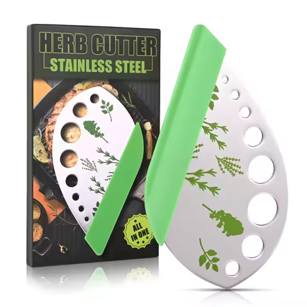 Stainless Steel Kitchen Herb Leaf Stripping Tool Loose Leaf Kale Razor Metal Herb Peeler Cutter 9 Holes Herb Leaf Stripper