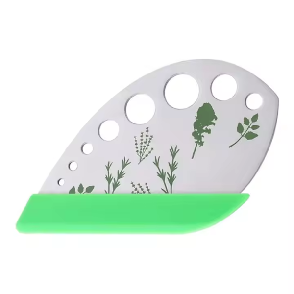 Stainless Steel Kitchen Herb Leaf Stripping Tool Loose Leaf Kale Razor Metal Herb Peeler Cutter 9 Holes Herb Leaf Stripper - Image 2