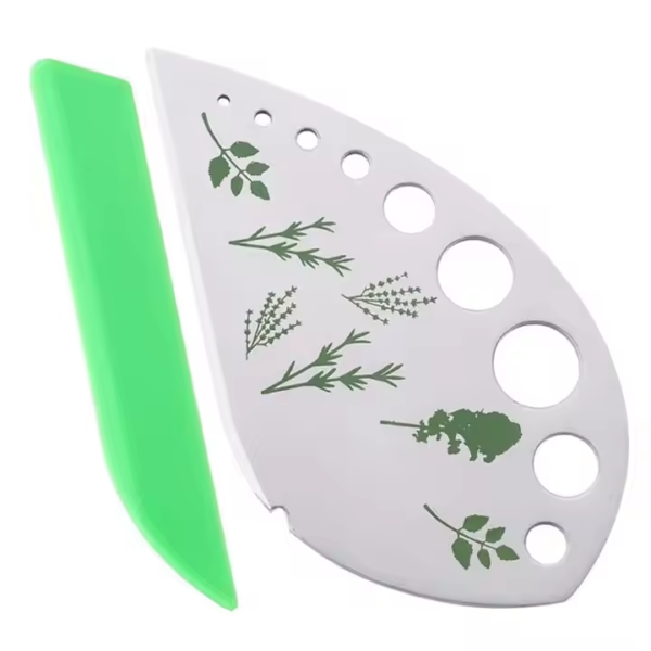 Stainless Steel Kitchen Herb Leaf Stripping Tool Loose Leaf Kale Razor Metal Herb Peeler Cutter 9 Holes Herb Leaf Stripper - Image 3