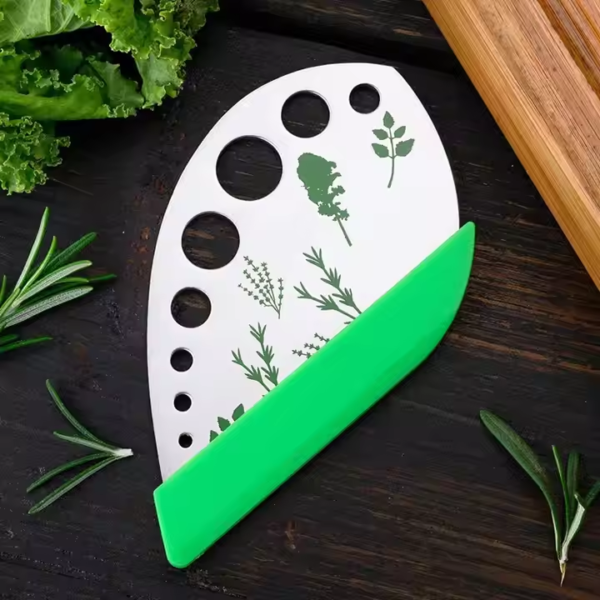 Stainless Steel Kitchen Herb Leaf Stripping Tool Loose Leaf Kale Razor Metal Herb Peeler Cutter 9 Holes Herb Leaf Stripper - Image 5