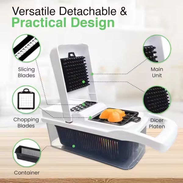 26 1 Stainless Steel Multipurpose Kitchen Tool Dual Use Vegetable Cutter & Slicers Dicing Utensil with Glove Chopper - Image 5