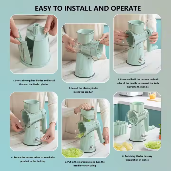 5 in 1 Cheese grater drum vegetable slicer nuts grinder manual vegetable slicer peanut nuts grinder cheese vegetable shredder - Image 5