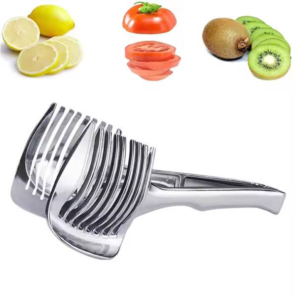 Stainless Steel Kitchen Handheld Orange Lemon Slicer Tomato Cutting Clip Fruit Slicer Onion Slicer KitchenItem Cutter