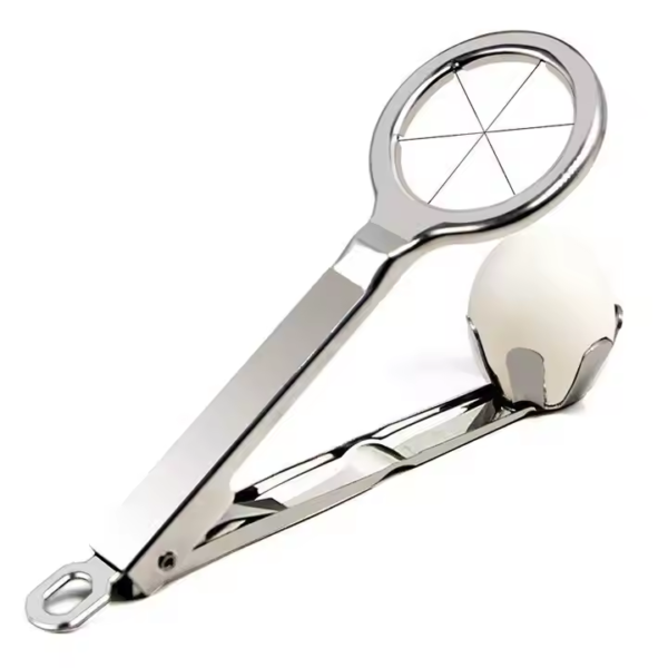 Cutter Tool Stainless Steel Egg Slicer Divides Hard Boiled Eggs Into 6 Equal Segments in One Action